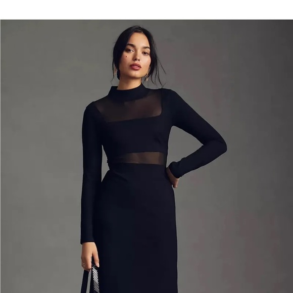 Anthropologie Maeve Sheer Side-Slit Dress Size L - Picture 1 of 4